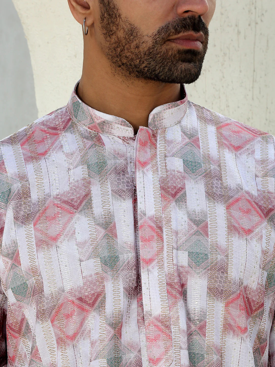 Cotton Zari Embroidered Chikan Print Kurta - Image 8