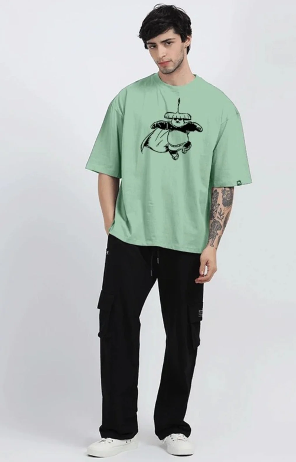 Crazybee Cotton Tshirt >>> Green-KunFu-Panda - Image 3