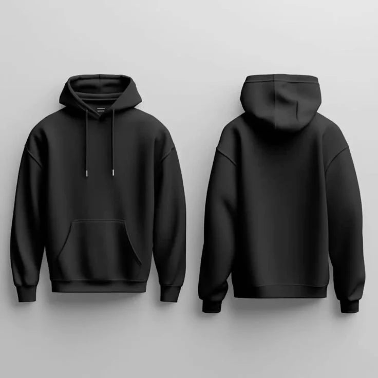 Crazybee  Fleece Hoodie For men > Plain Black Hoodie - Image 6