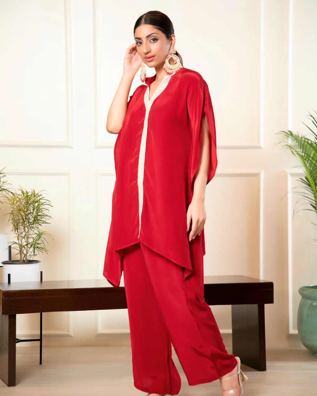 Crepe Two Piece Kaftan Co-ord Set - Image 4