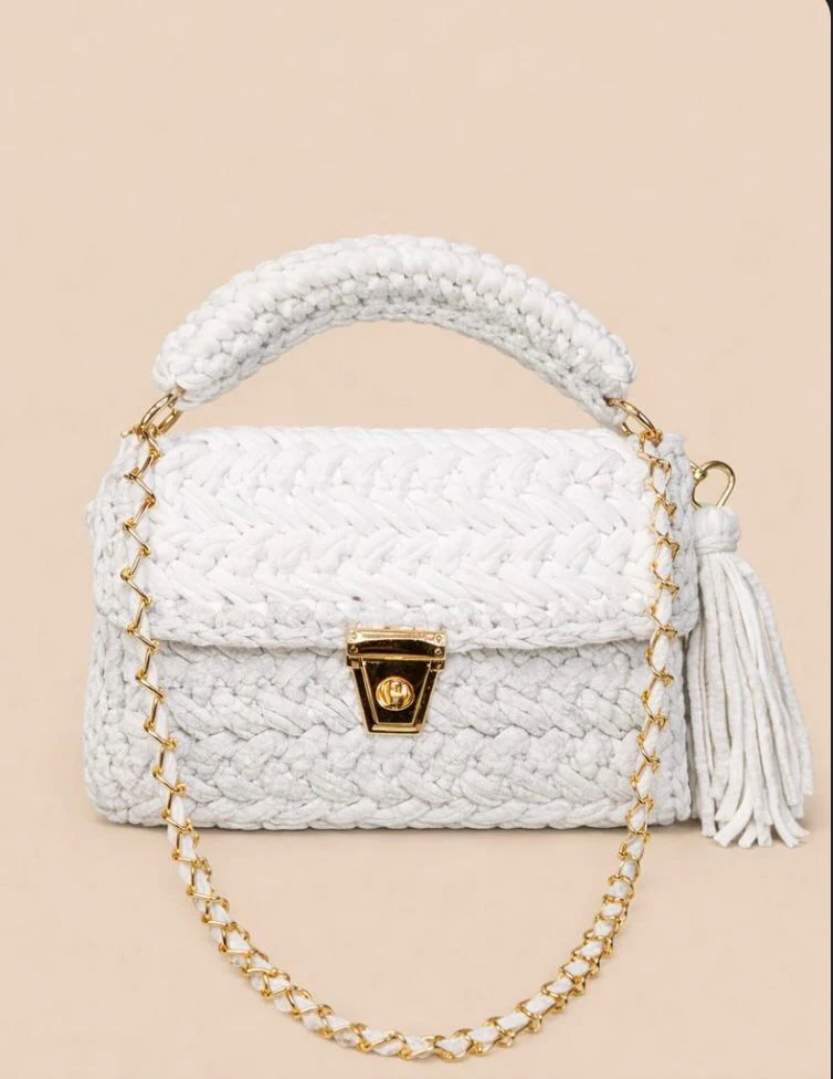 Crochet Handbag white - Image 3