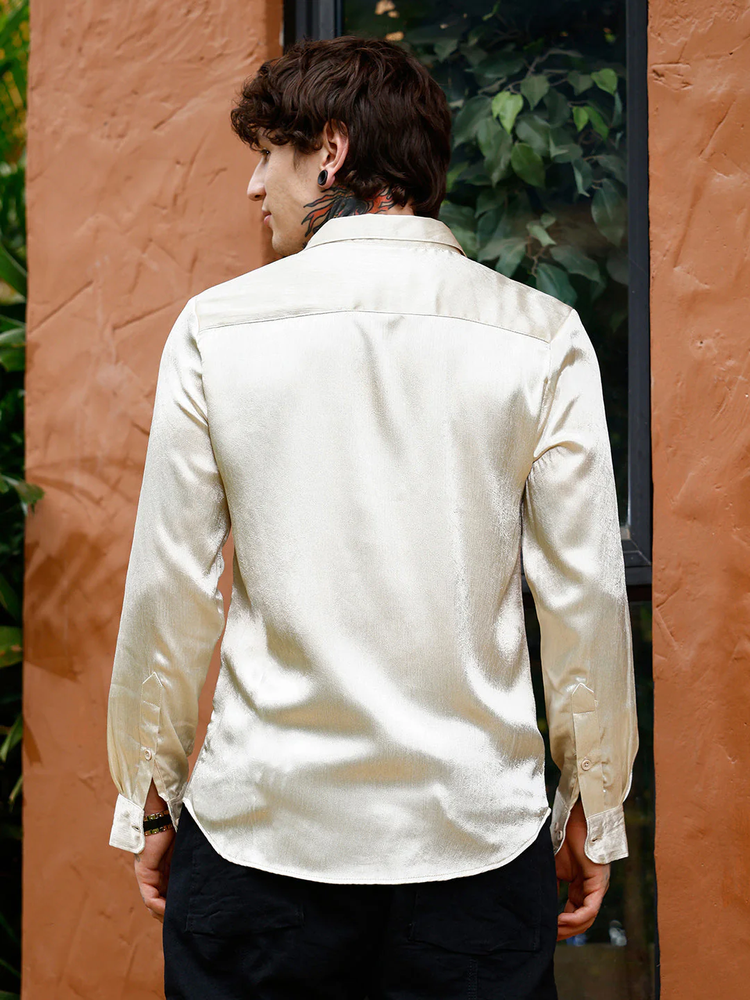 Crushed-Satin Regular Shirt - Image 4