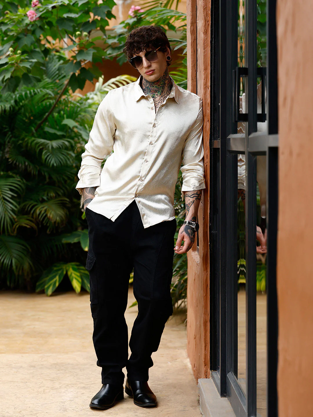 Crushed-Satin Regular Shirt - Image 6