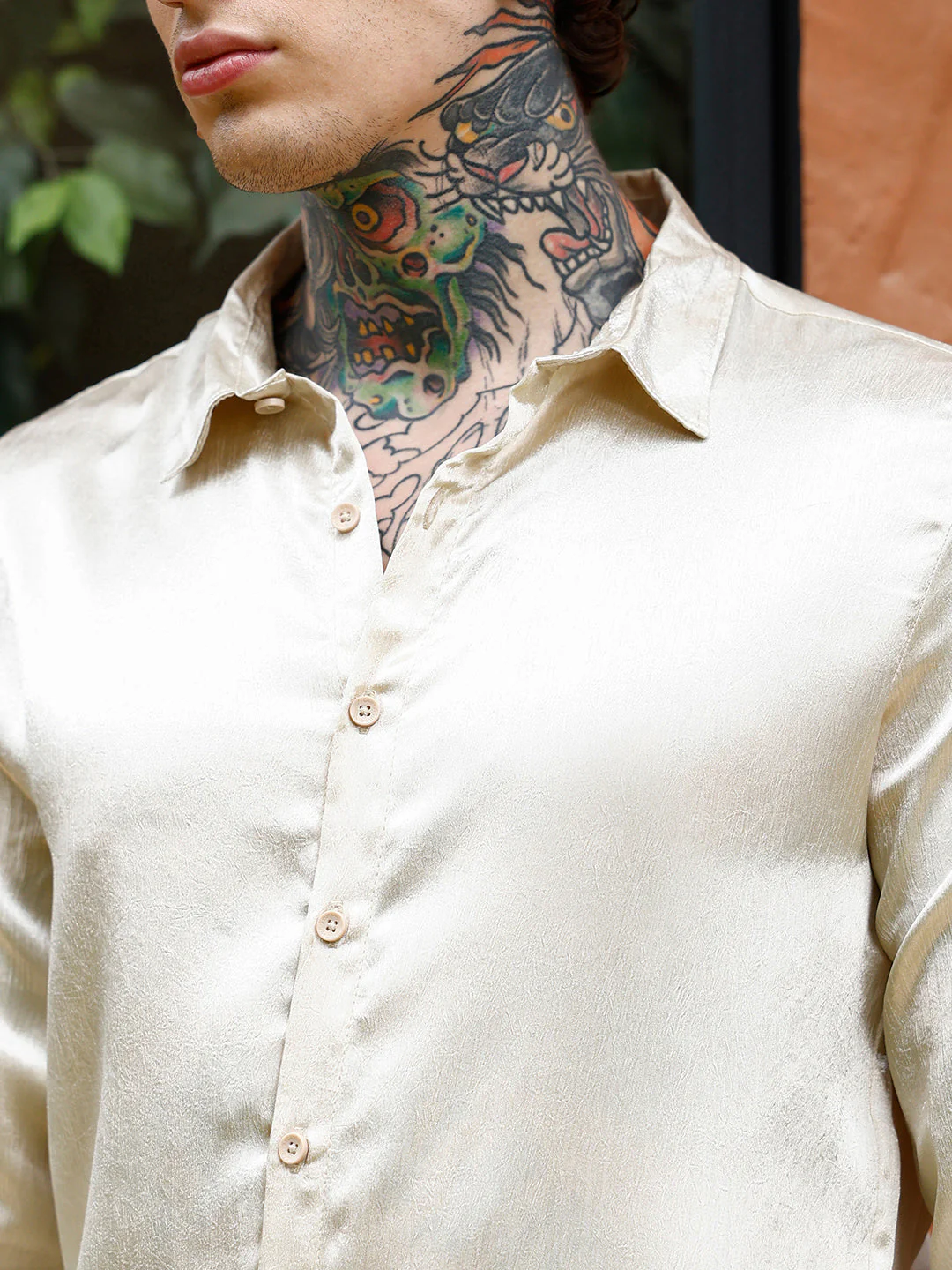 Crushed-Satin Regular Shirt - Image 7