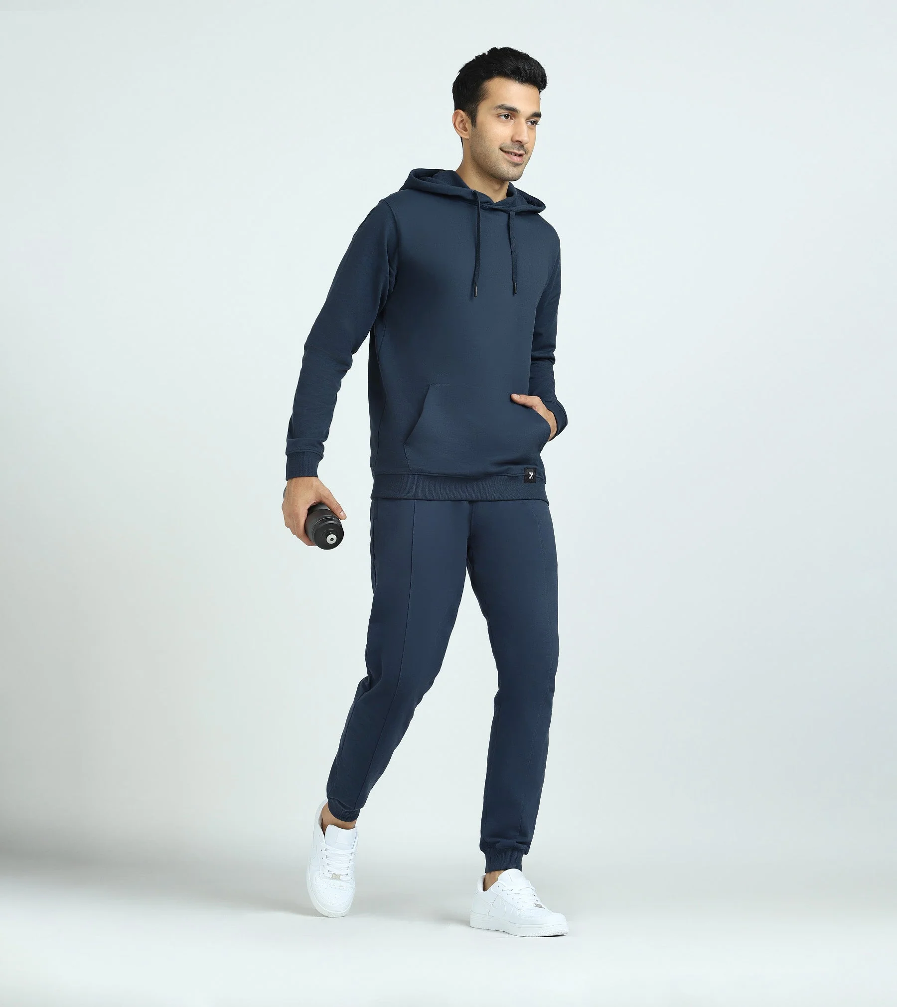 Cruze French Terry Cotton Hoodie and Joggers Co-Ord Set Opal Blue - Image 2