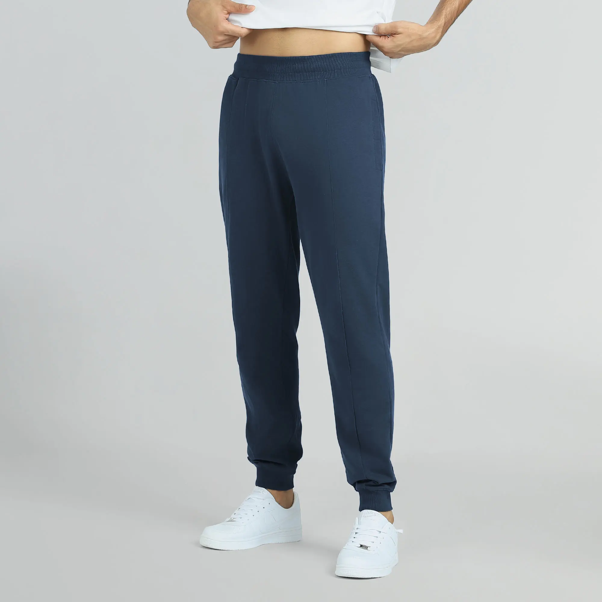 Cruze French Terry Cotton Joggers Opal Blue - Image 2