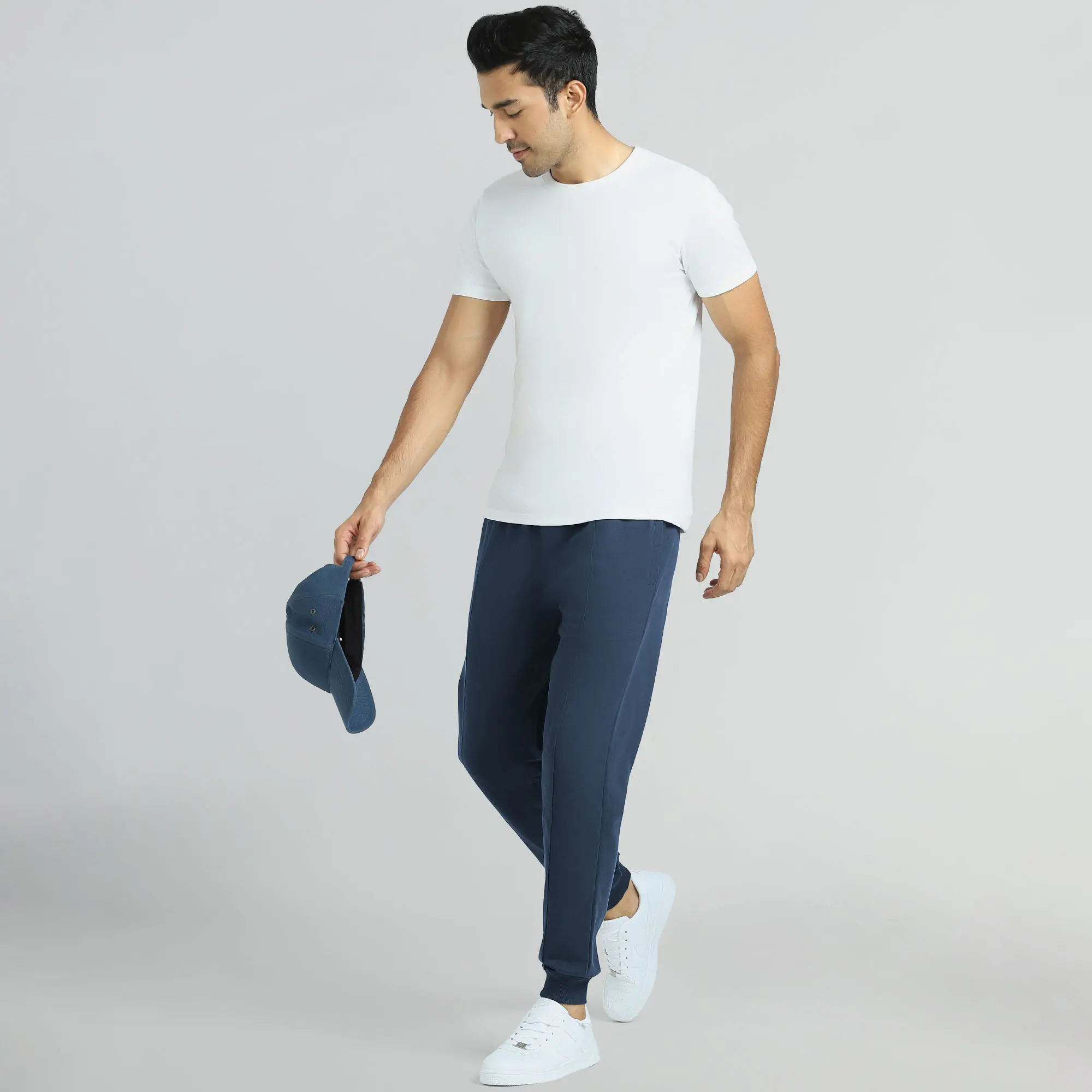 Cruze French Terry Cotton Joggers Opal Blue - Image 6