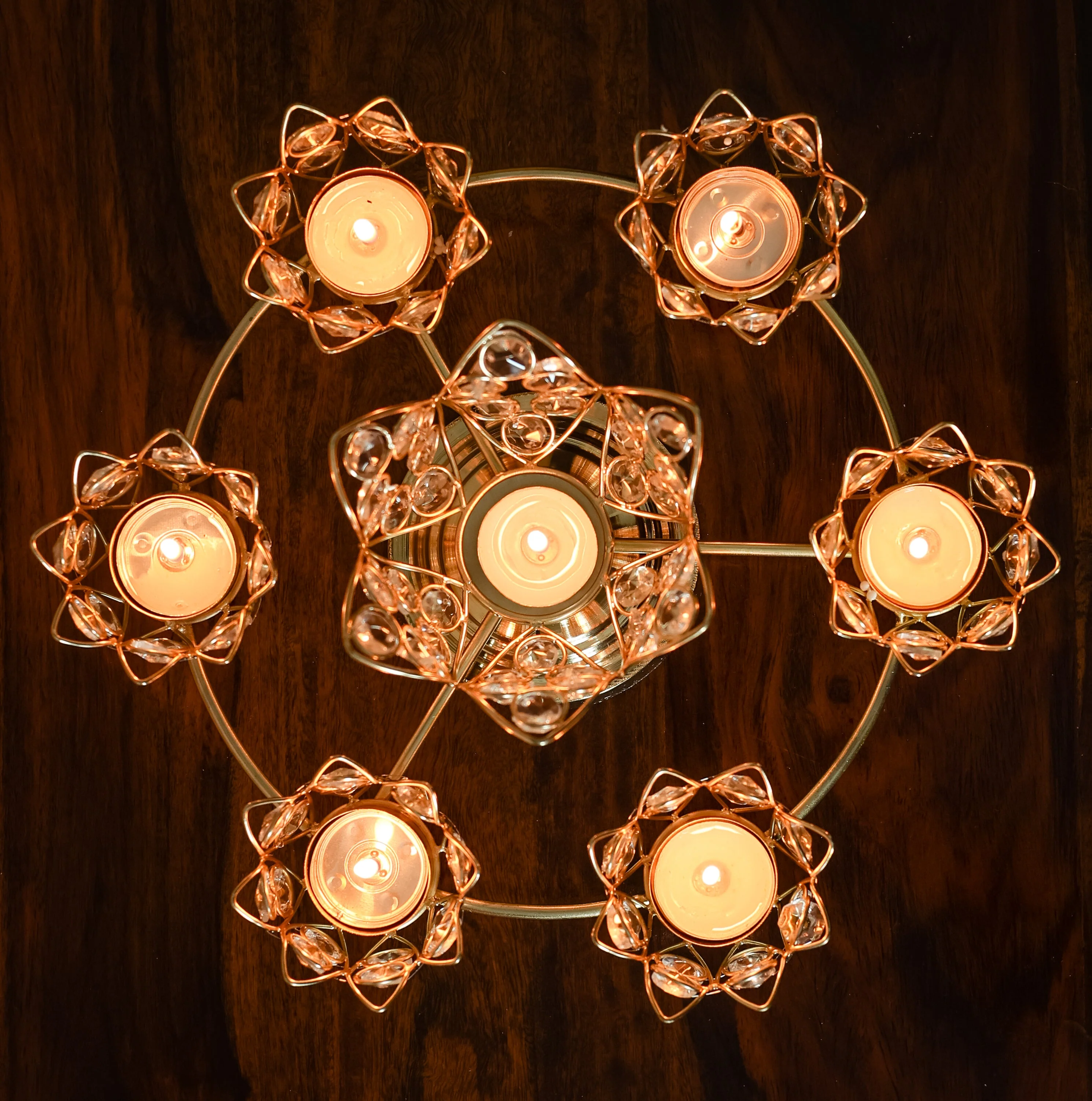 Crystal T Candle Holder Urli - Image 7