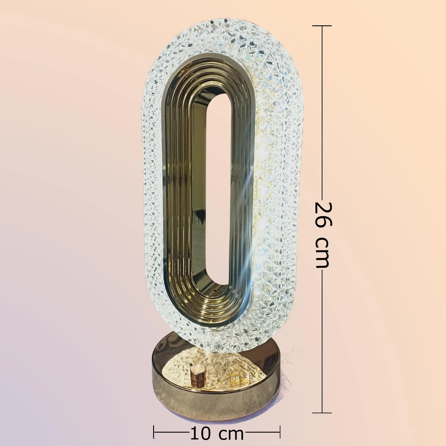 Crystal Table Lamp Touch Control 3-Way Dimmable Light USB Rechargeable - Image 6