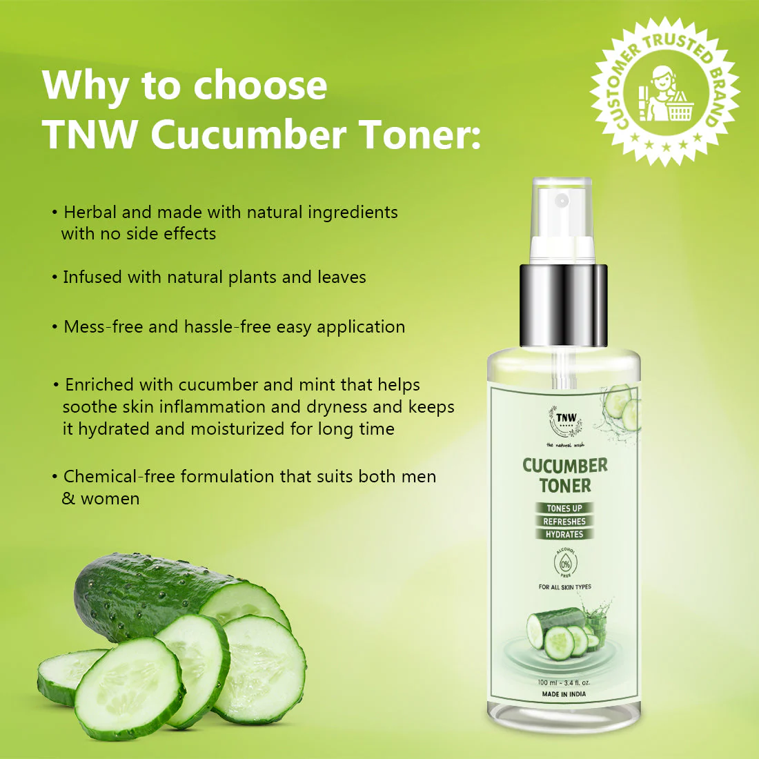 Cucumber Toner (Toner & Makeup Remover). - Image 3