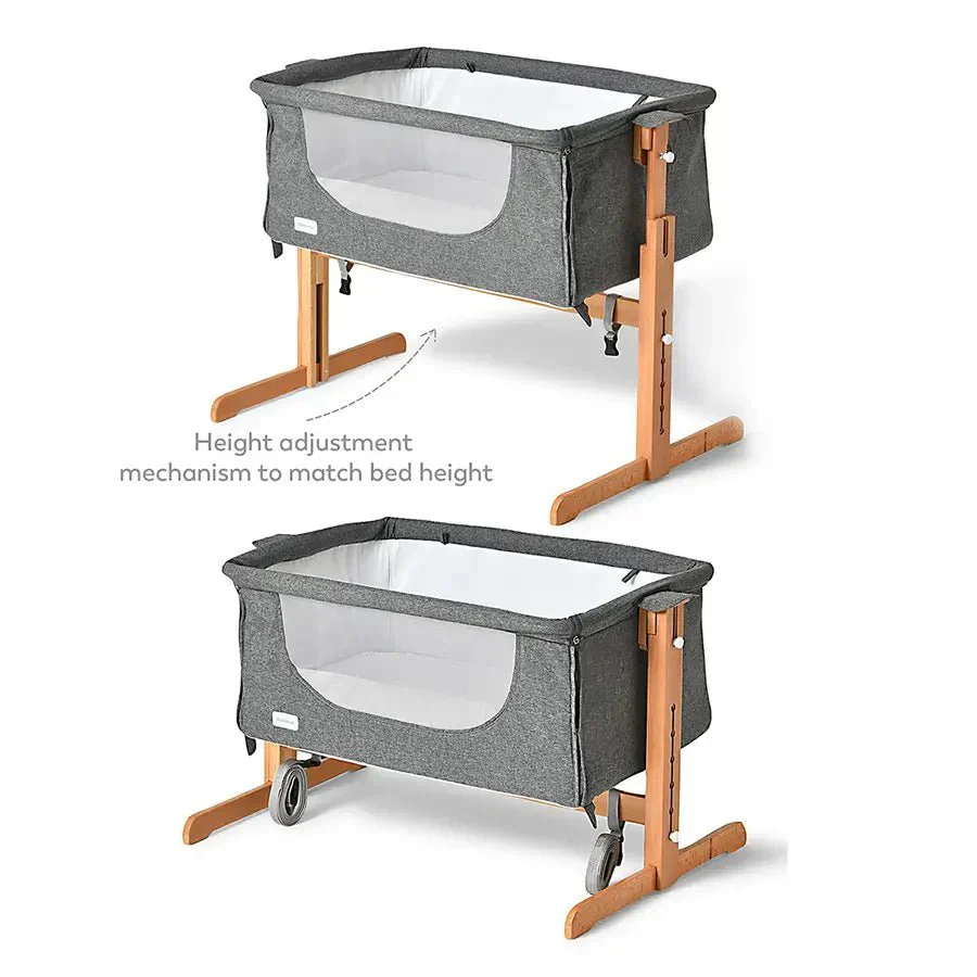 Cuddle Rocking Bedside Crib Natural Wood - Image 6