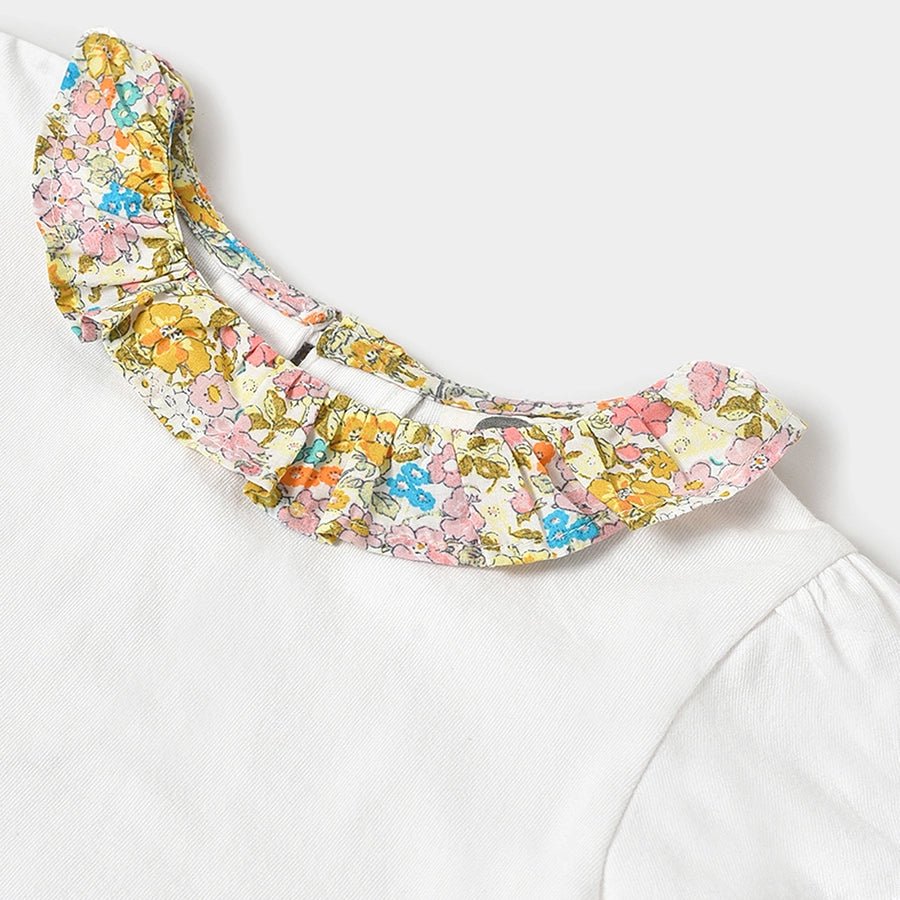 Cuddle White Baby Girl Top With Skirt Set - Image 5