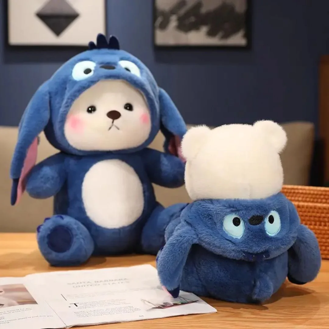 CuddleNest 30 cm Plush Teddy Bear in Blue Animal Costume with Big Ears – Soft and Huggable Stuffed Toy for Kids, Perfect for Gifting & Decor - Image 3