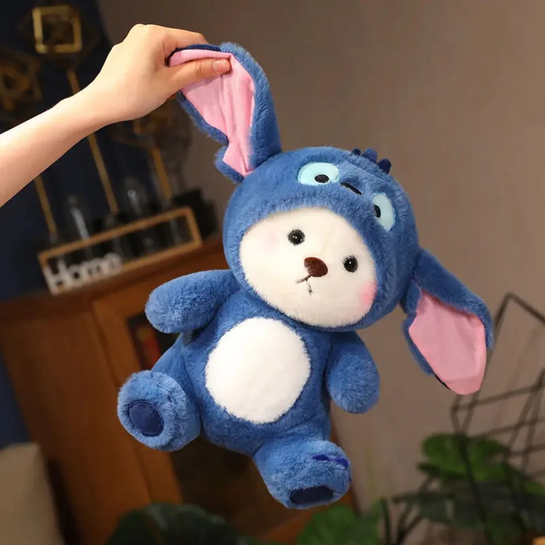CuddleNest 30 cm Plush Teddy Bear in Blue Animal Costume with Big Ears – Soft and Huggable Stuffed Toy for Kids, Perfect for Gifting & Decor - Image 4