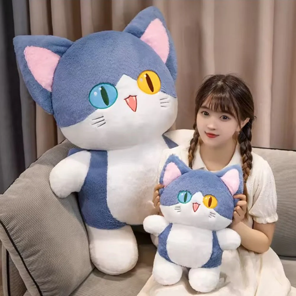 CuddleNest Adorable Cat Plush Toy with Unique Dual-Coloured Eyes – Fluffy Blue & White Soft Toy for Kids, Nursery Décor & Birthday Gifts | 30 Cm - Image 9