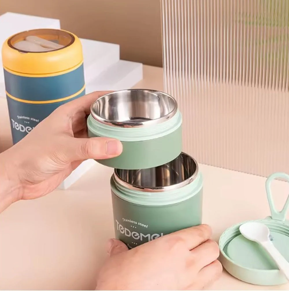 CuddleNest Insulated Stainless Steel Soup Cup Lunch Box 710 ml | Leakproof 2 Compartment Food Jar with Spoon for Office, School and Travel - Image 10