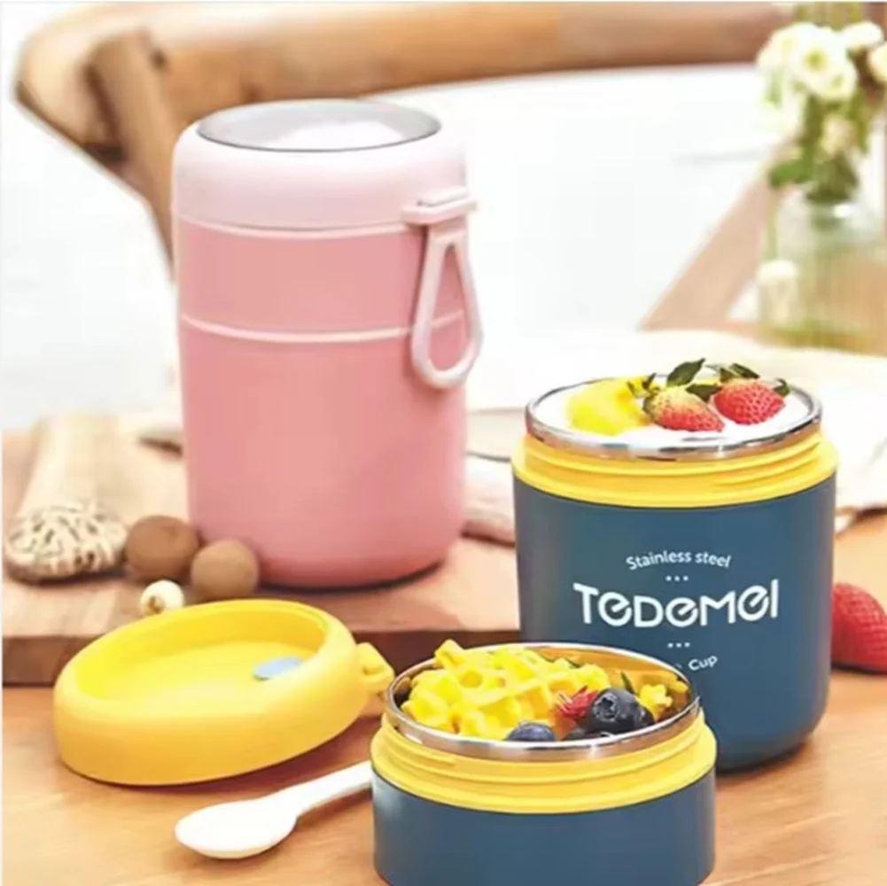 CuddleNest Insulated Stainless Steel Soup Cup Lunch Box 710 ml | Leakproof 2 Compartment Food Jar with Spoon for Office, School and Travel - Image 8