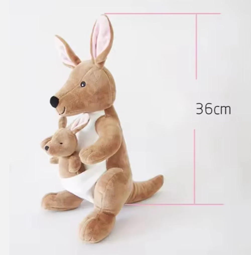 CuddleNest Kangaroo Soft Toy with Baby Joey Pouch – Ultra Soft & Cuddly Plush Animal for Kids, Toddlers, Boys, Girls & Gifting Stuffed Toy | 35 Cm - Image 2