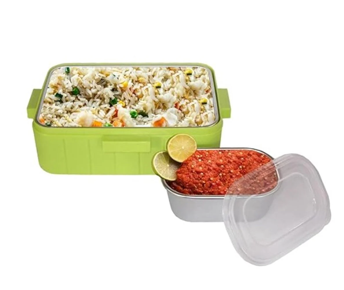 CuddleNest Kids Cartoon Lunch Box – 600ml + 100ml Stainless Steel Tiffin with Extra Bowl | Leakproof, BPA-Free & Cute Designs (Dino, Unicorn, Panda, Space) - Image 15