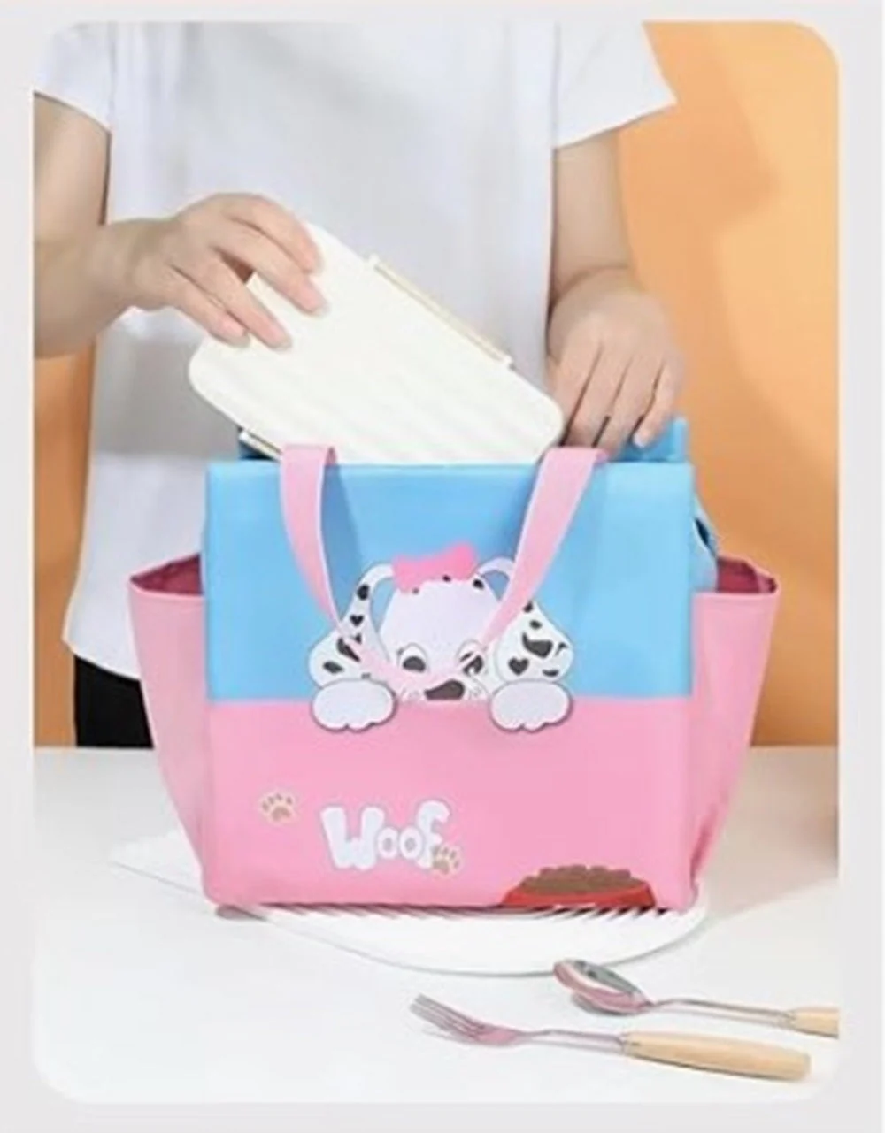 CuddleNest Kids Lunch Tote – Dual Colour, Insulated, Waterproof Food Storage Bag with Adorable Animal Prints for Girls & Boys - Image 10