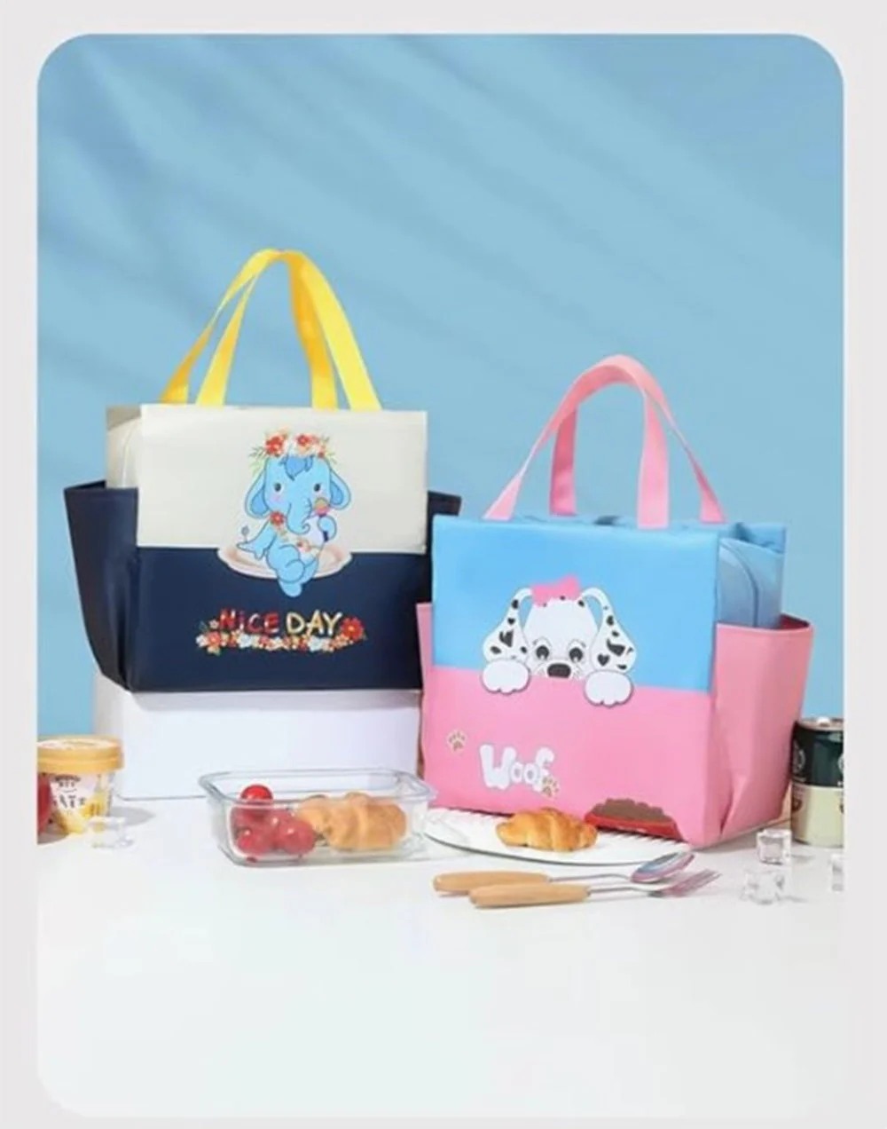 CuddleNest Kids Lunch Tote – Dual Colour, Insulated, Waterproof Food Storage Bag with Adorable Animal Prints for Girls & Boys - Image 8