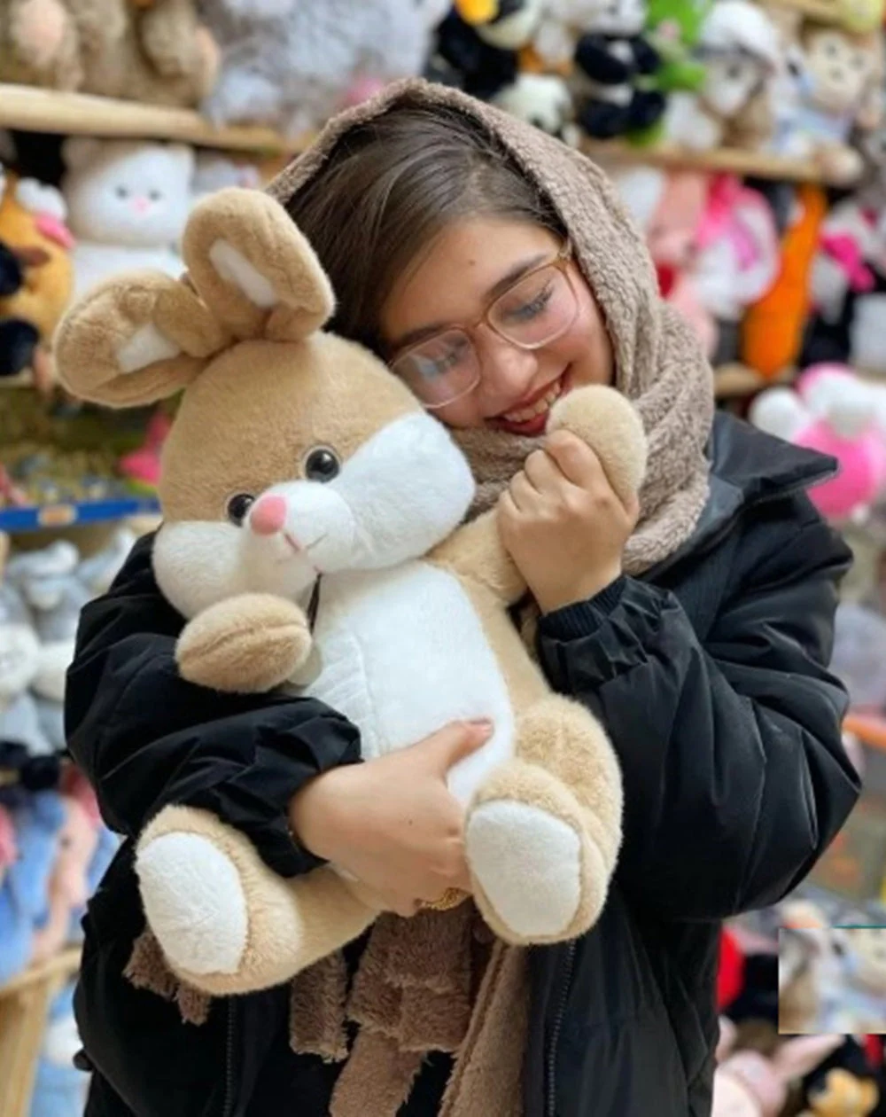 CuddleNest Plush Bunny Soft Toy | 40cm Stuffed Animal | Beige & White Cuddly Rabbit Teddy for Kids, Baby Girls & Gifting - Image 6