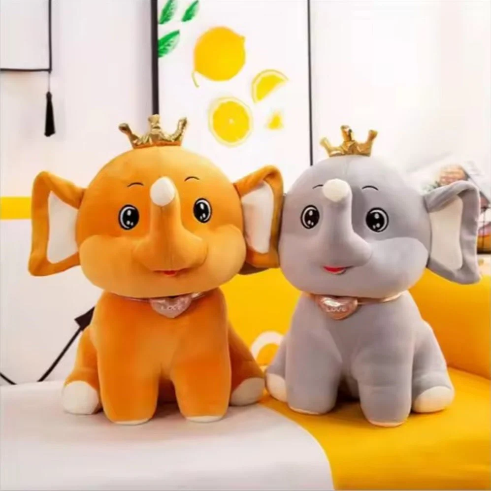CuddleNest Royal Yellow Elephant Plush Toy with Crown, 30 cm, Soft Stuffed Animal, Nursery Décor Gift - Image 9
