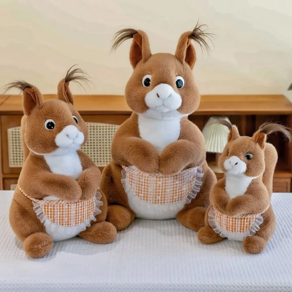 CuddleNest Squirrel Stuffed Animal Soft Toy | Brown Plush Toy with Apron & Tufted Ears | Ultra-Soft, Safe & Adorable Gift for Kids & Loved Ones - Image 3