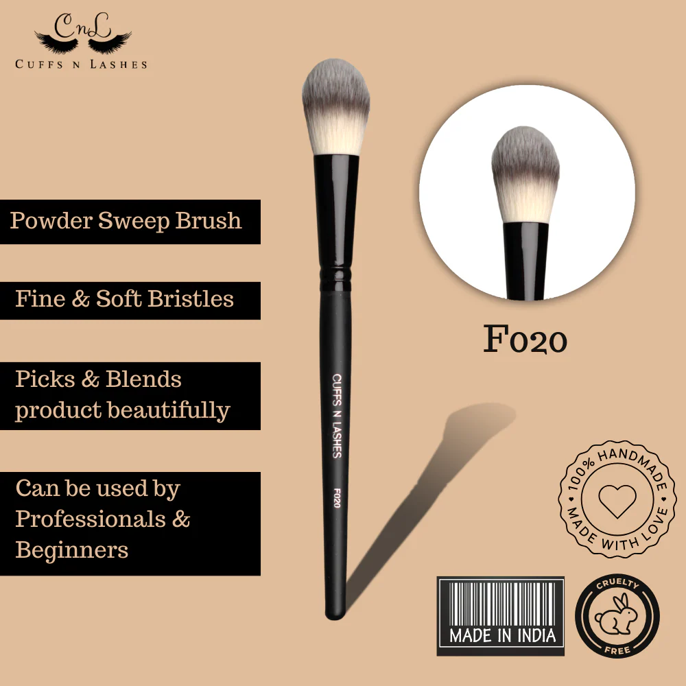 Cuffs N Lashes Makeup Brushes,F020 Powder Sweep Brush - Image 3