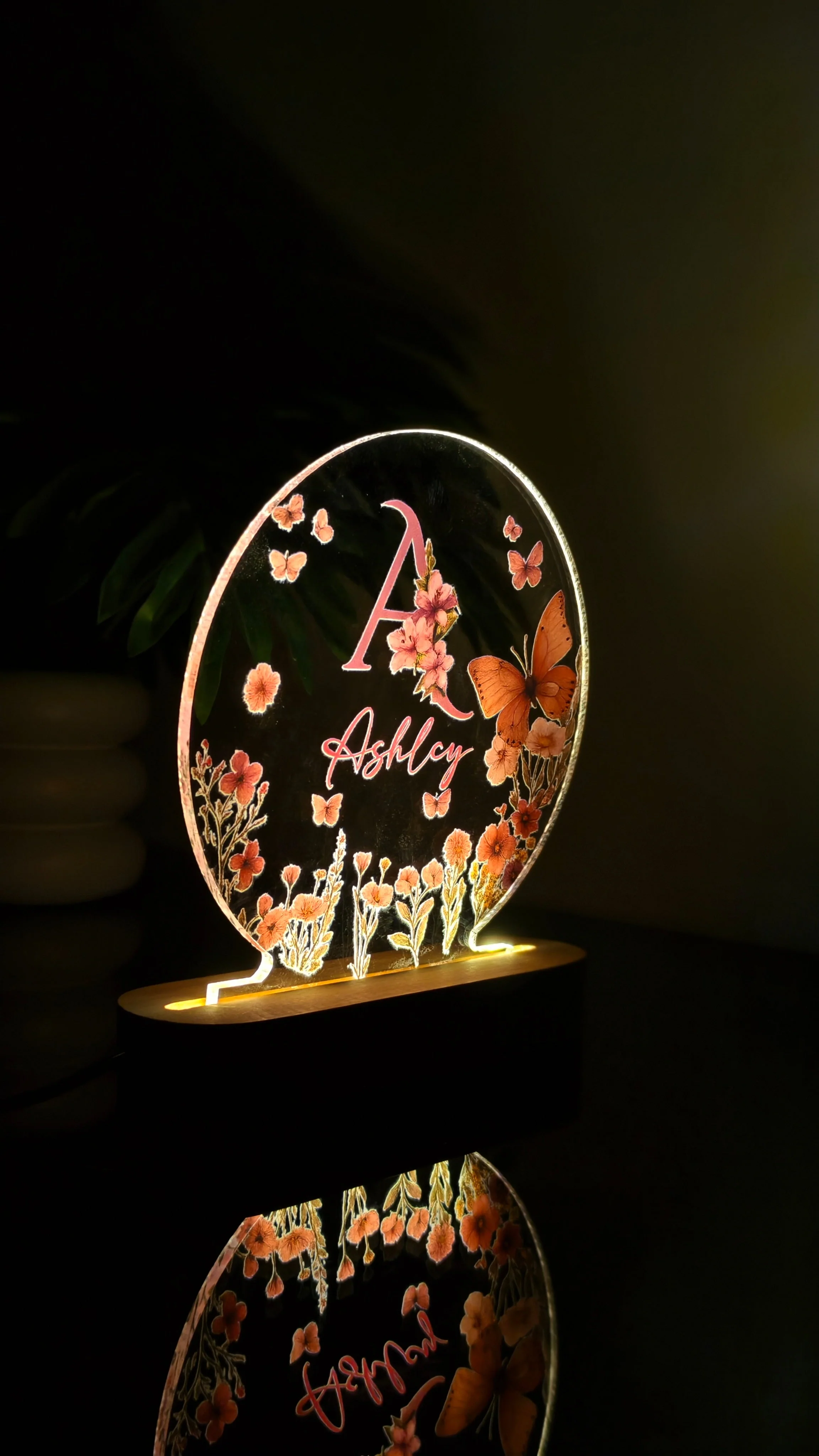 Customized Acrylic Art Frame with Wooden Base | Premium Home Décor Gift - Image 2
