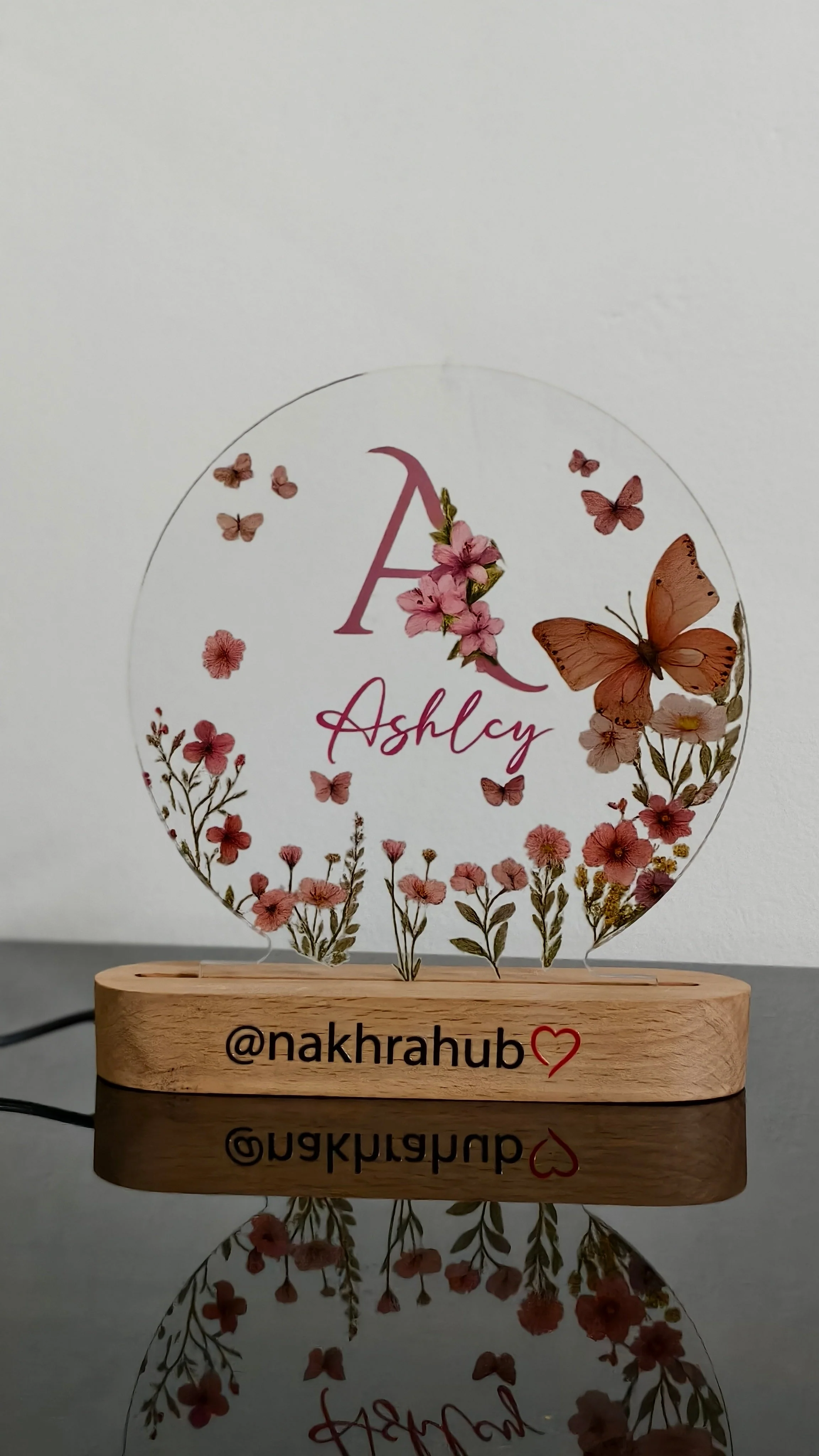 Customized Acrylic Art Frame with Wooden Base | Premium Home Décor Gift - Image 3