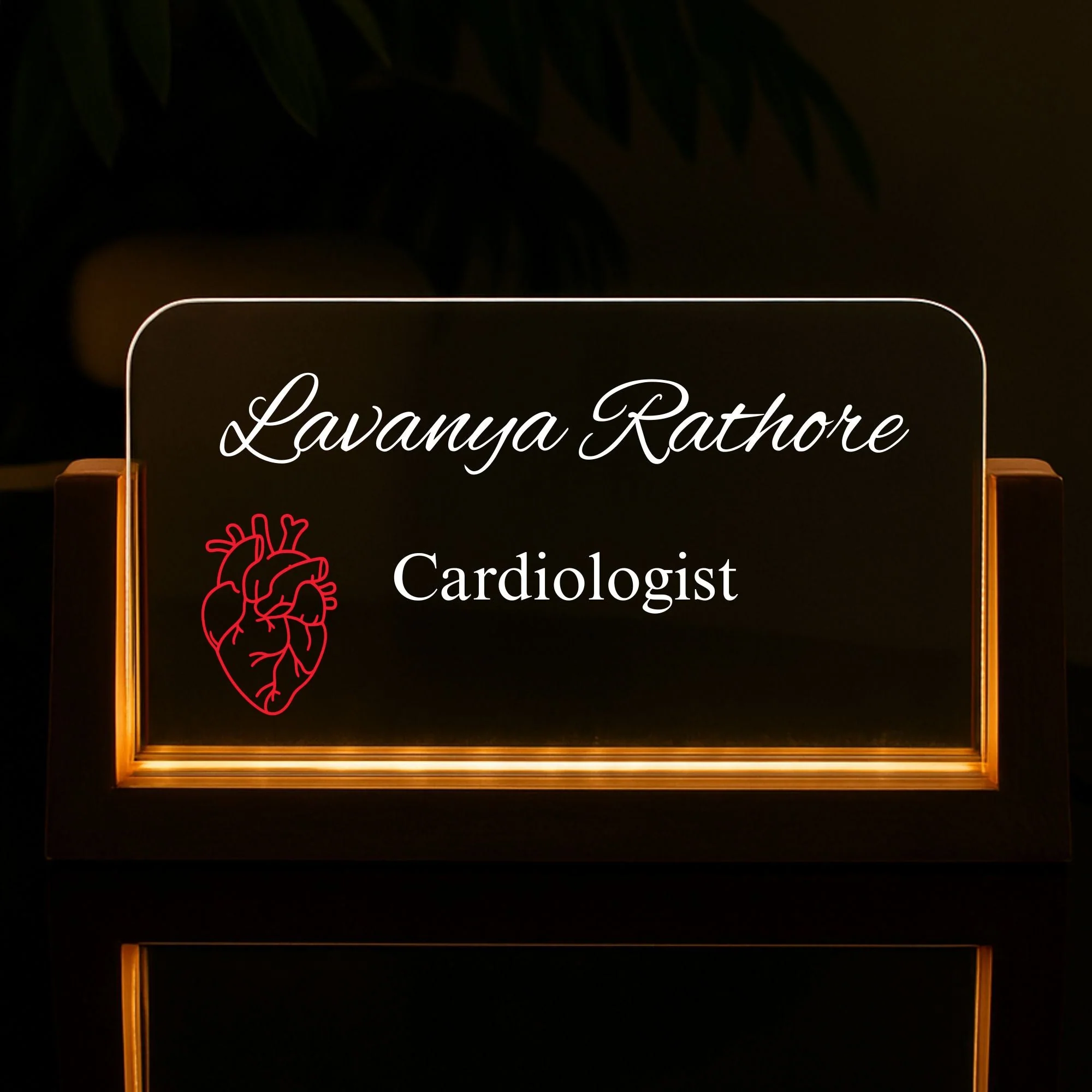 Customized Acrylic Designation Name Plate with Adapter|Cardiologist - Image 2