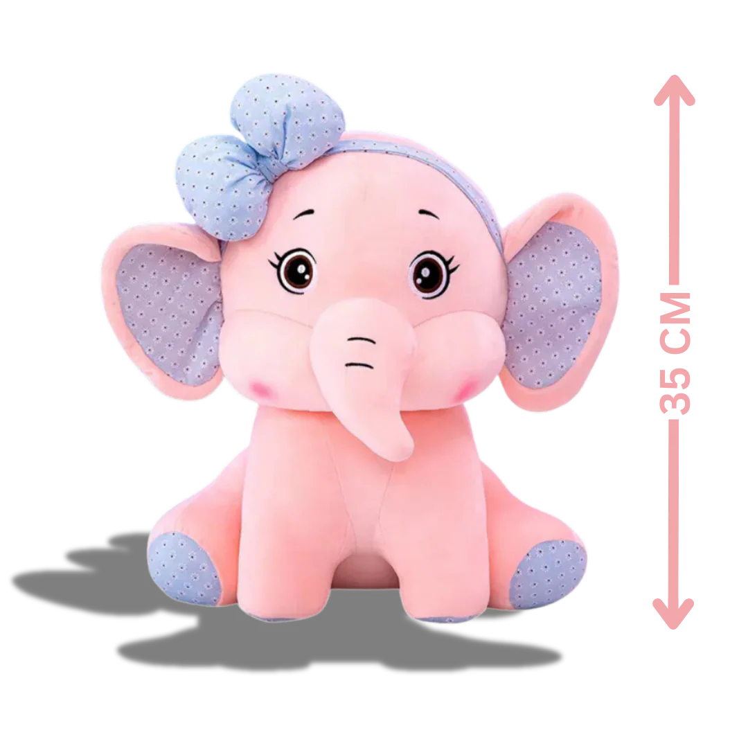 Cute Bow Elephant Plush Toy | Soft & Snuggly Stuffed - Image 11