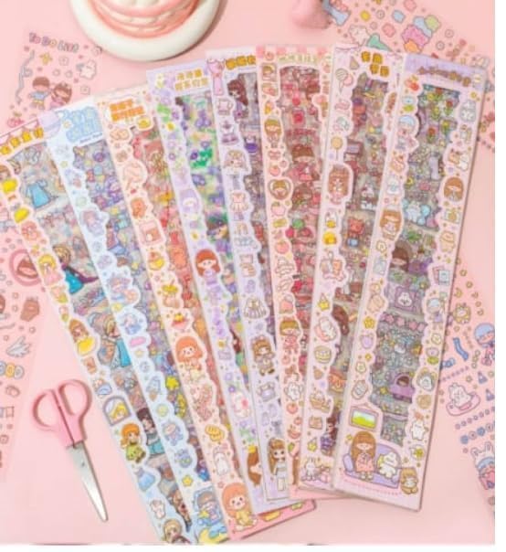Cute Cartoon Washi Stickers – 40x8 cm Sheets - Image 7