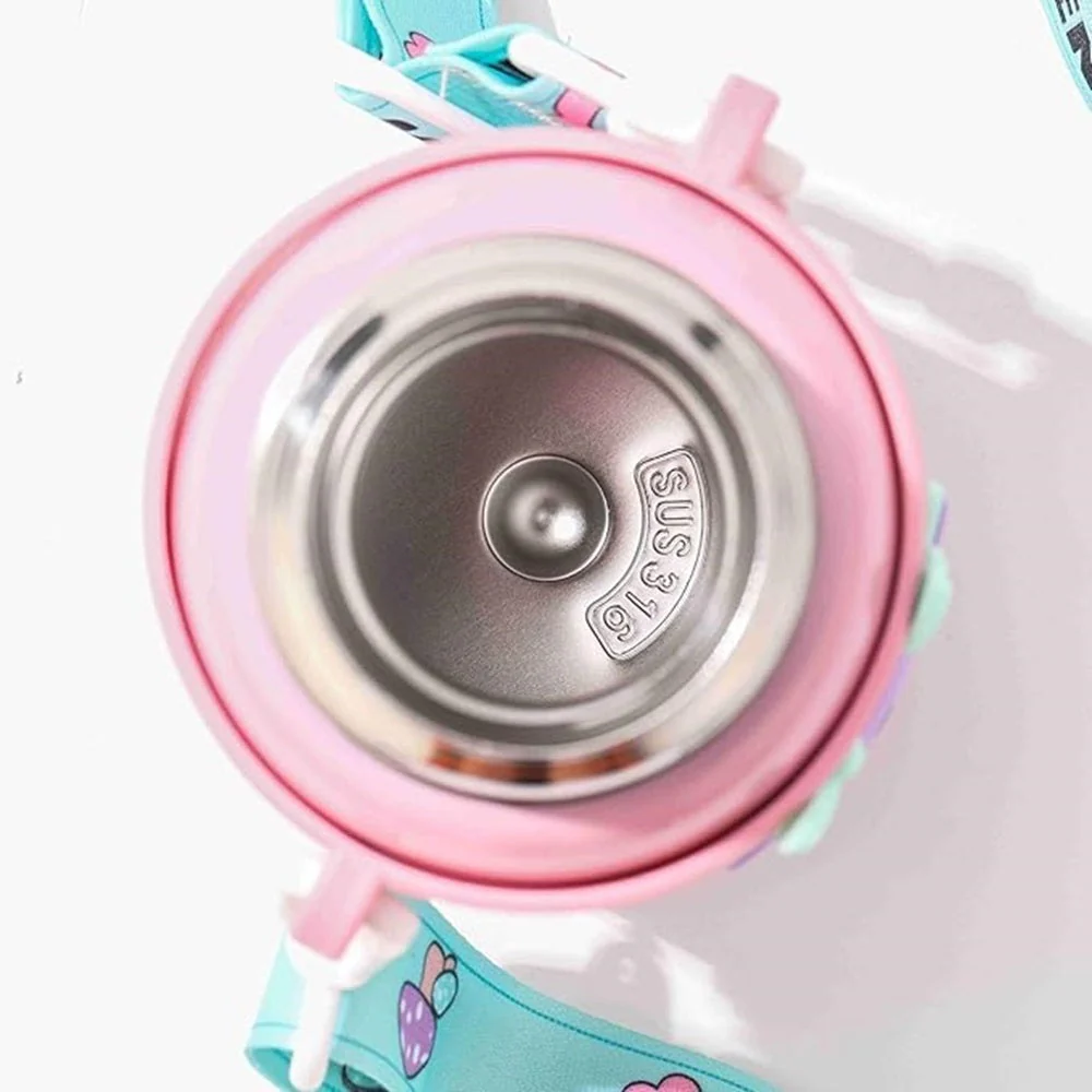 Cute Deer Character 450ml Kids Water Bottle | Vacuum Insulated, Leak-Proof, Stainless Steel Inside, Sipper & Straw, Push Button Lid | Perfect for School, Playdates, Travel, and Gifting - Image 8