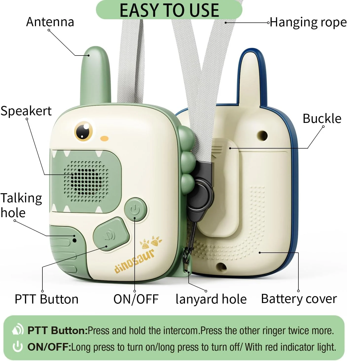 Cute Design Walkie Talkies - 2-Way Radio Toy for Adventures & Games - Image 3