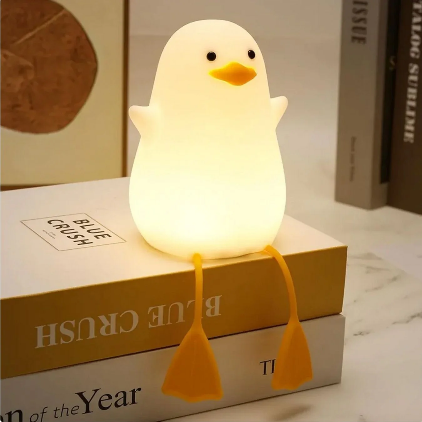 Cute Duck - Sillicon Night Lamp  (13 cm) | Tap Control, Rechargeabe, Color Changing, Mobile Holder - Image 2