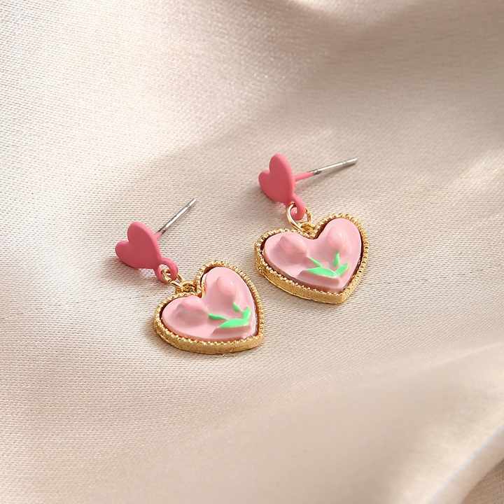 Cute Pink Korean Stud Earring - Image 5