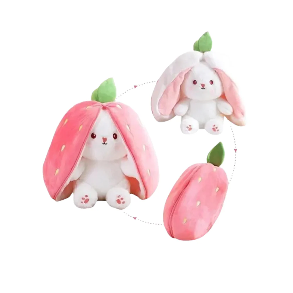 Cute Reversible Strawberry RABBIT ZIPPER BUNNY |Soft Toy | Plush toy |For kids - 40 cm - Image 2