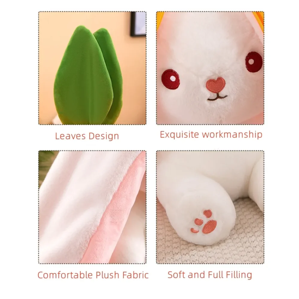 Cute Reversible Strawberry RABBIT ZIPPER BUNNY |Soft Toy | Plush toy |For kids - 40 cm - Image 5