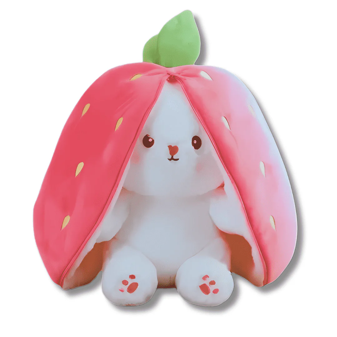 Cute Reversible Strawberry RABBIT ZIPPER BUNNY |Soft Toy | Plush toy |For kids - 40 cm - Image 6