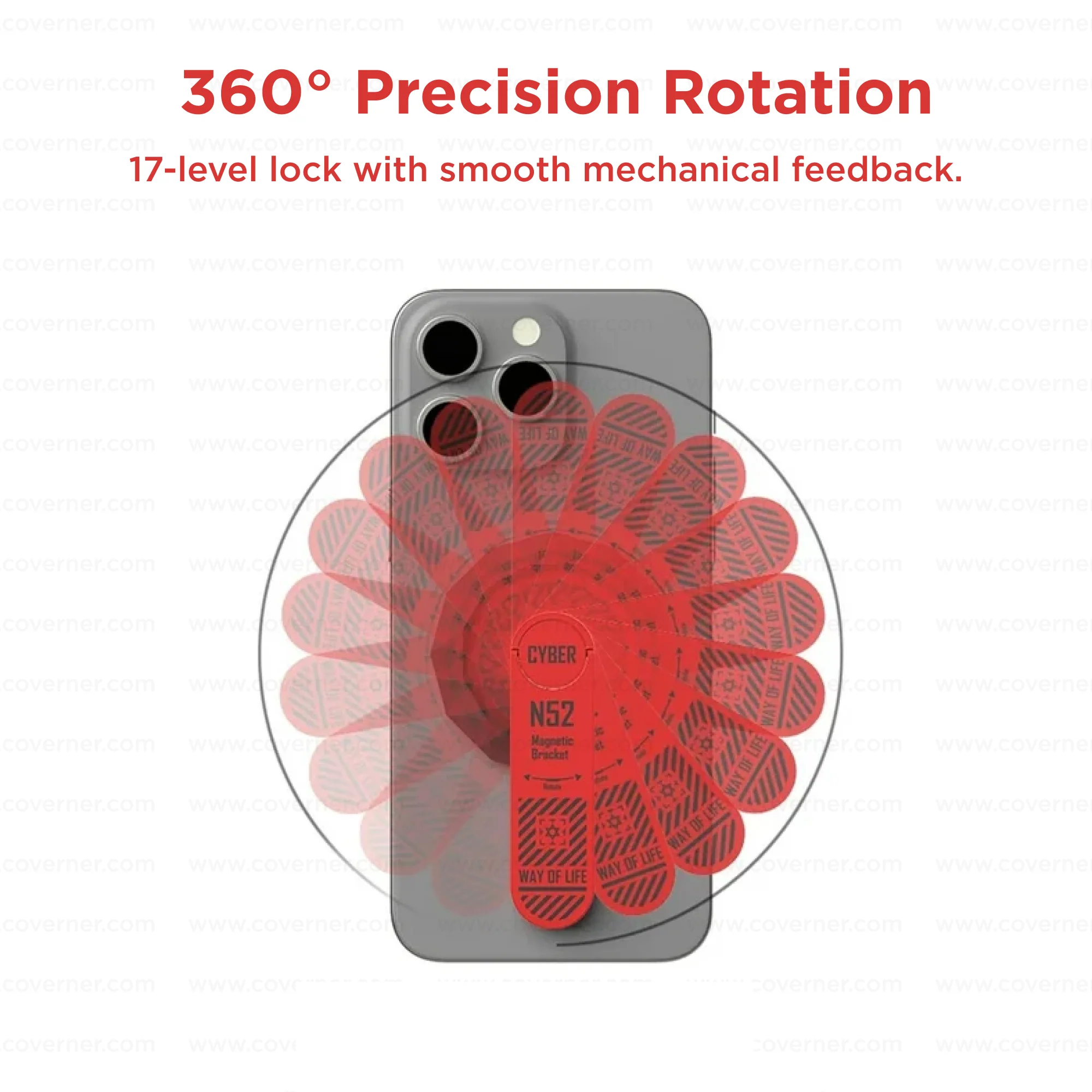 CyberSpin X – Magnetic 360° Phone Stand with N52 Grip by Coverner India - Image 10