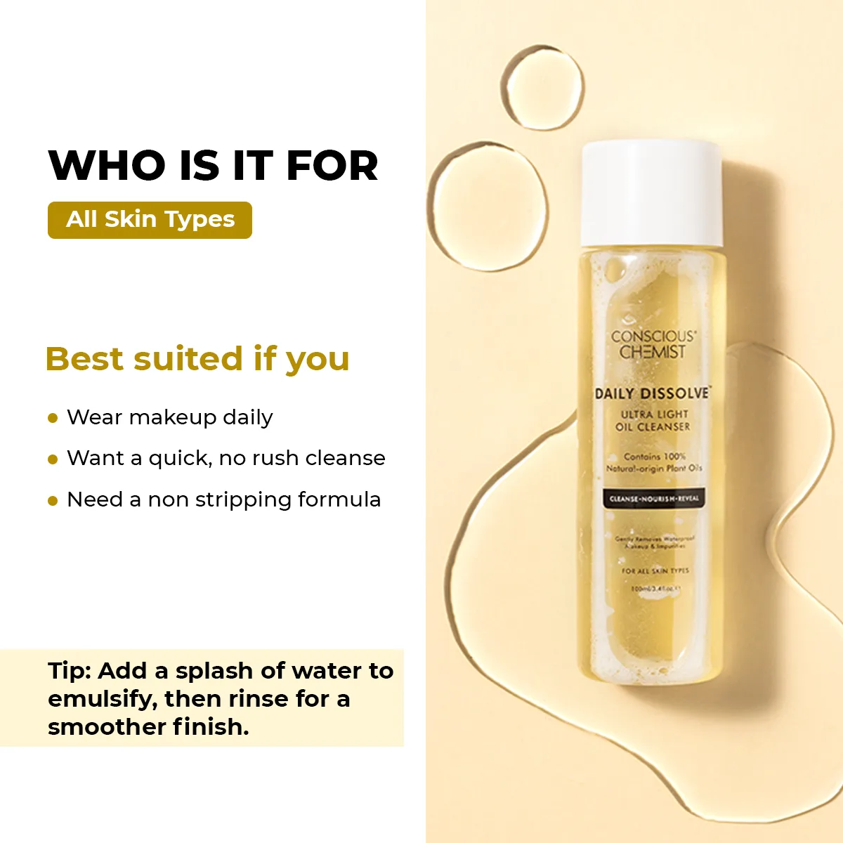 Daily Dissolve Oil Cleanser | Makeup Remover | 130 ml | Sale - Image 6
