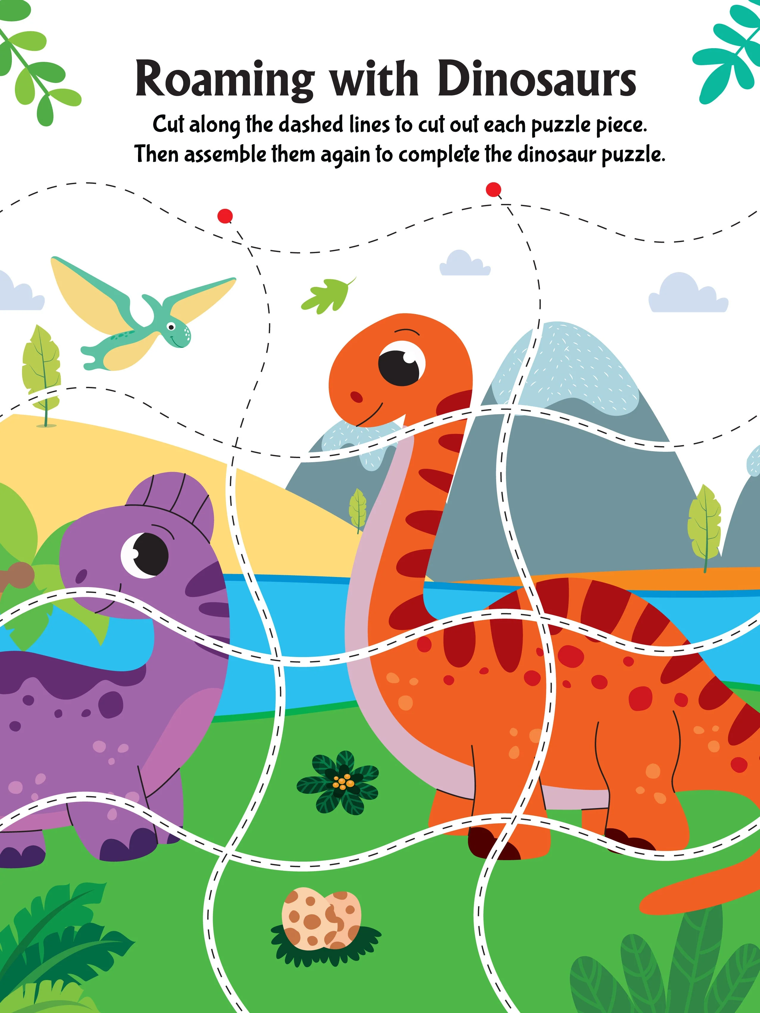 Daring Dino Scissors Skills Activity Book for Kids Age 4 - 7 years | With Child- Safe Scissors, Games and Mask - Image 8