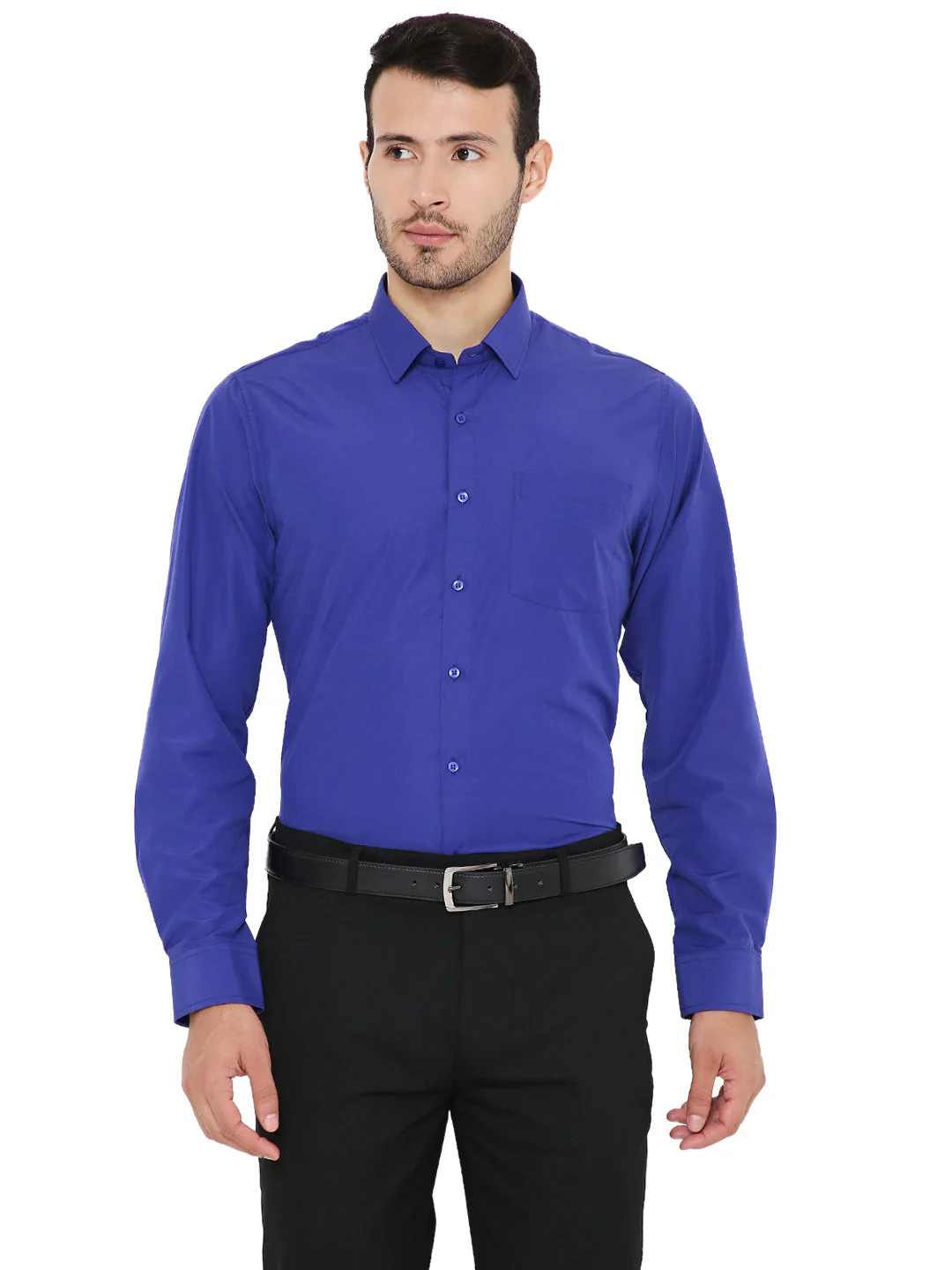 Dark Blue Solid | Slim Fit | Formal Shirt - Image 11