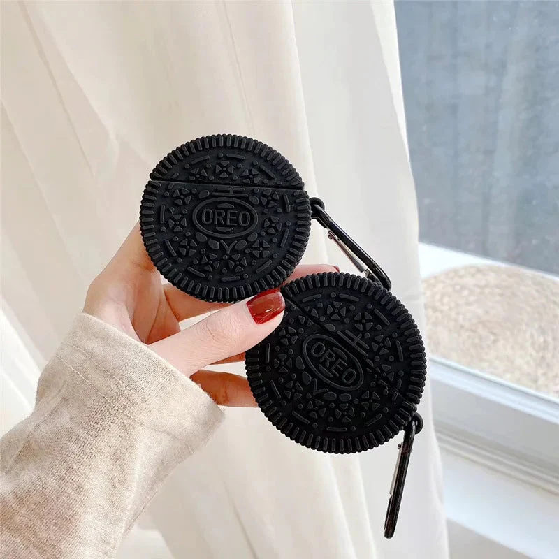 Dark Brown Cookie AirPods Case – Limited Edition Silicone Cover with Hook by Coverner India - Image 3