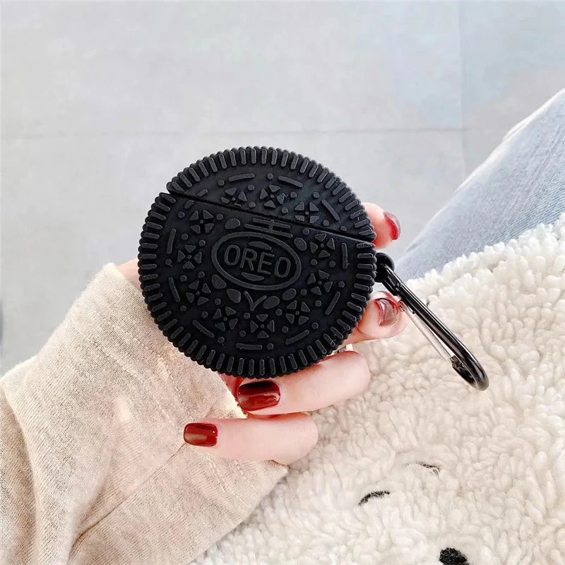 Dark Brown Cookie AirPods Case – Limited Edition Silicone Cover with Hook by Coverner India - Image 4