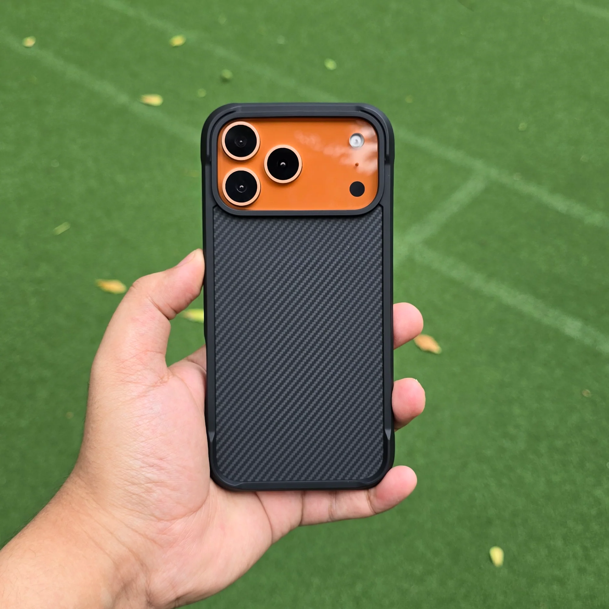 Dark Carbon Fiber – Premium Woven & Carbon Fiber Shockproof Case for iPhone, Immortal Series by Coverner India - Image 5