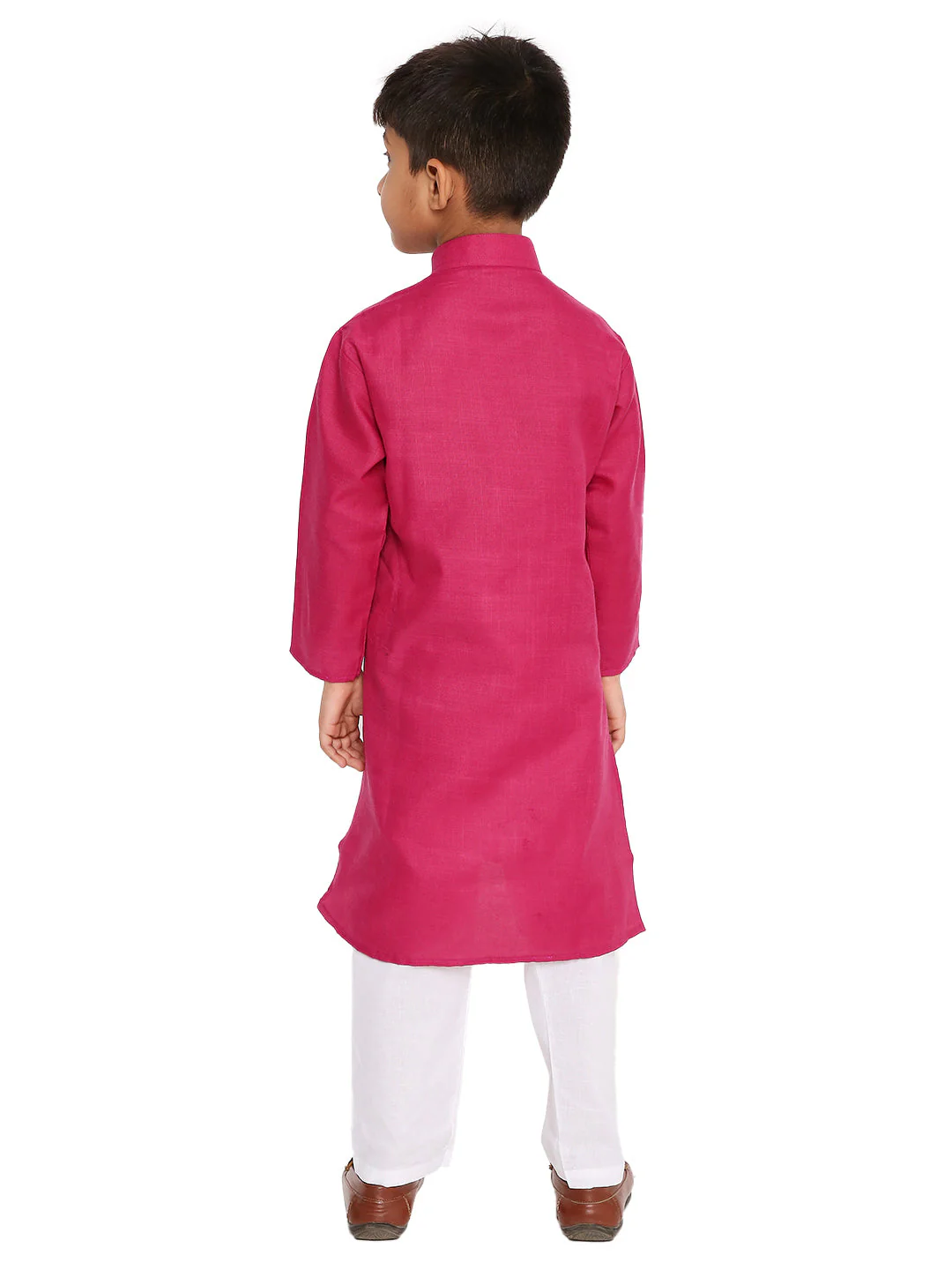Dark Pink Cotton Blend Kurta - Image 4