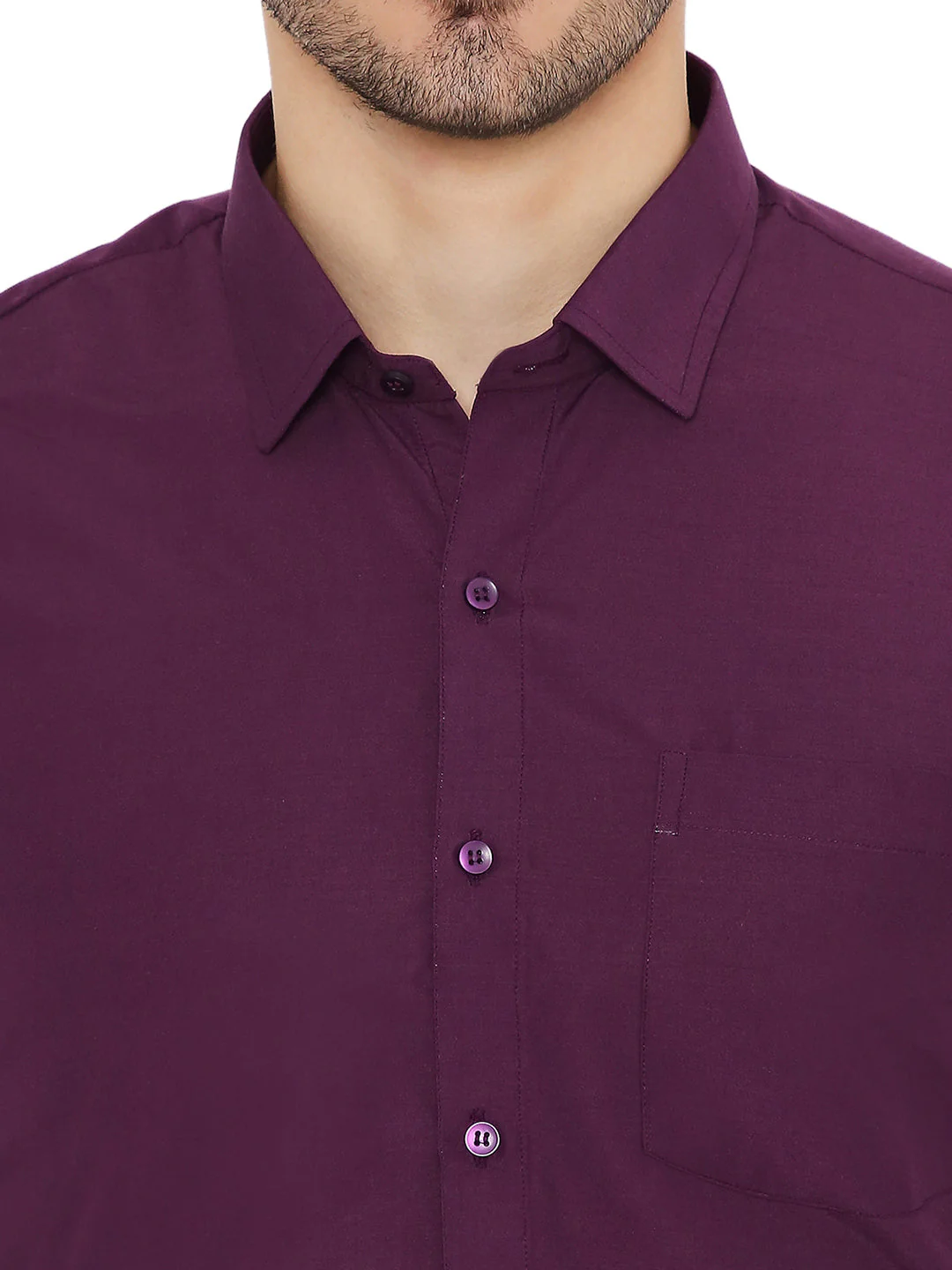 Dark Purple Solid | Slim Fit | Formal Shirt - Image 5